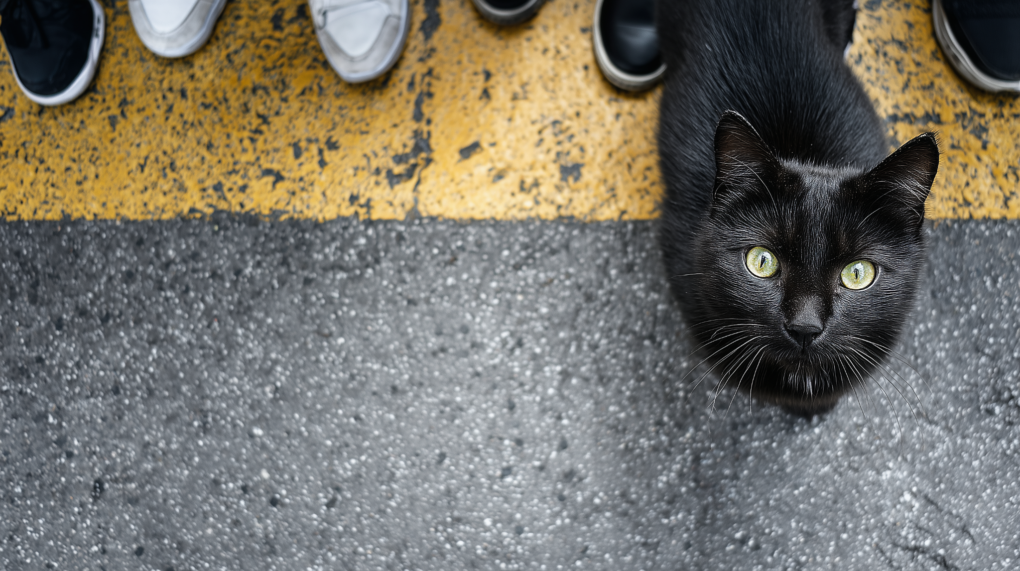 Luna observing people at a city crossing
